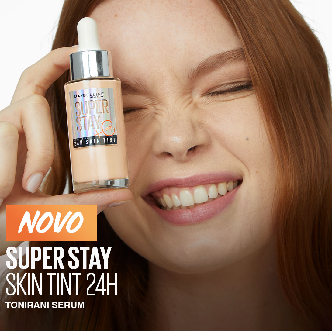 2 slika Ne volite pudere, a želite ujednačen ten? Imamo rešenje: MAYBELLINE NEW YORK SUPERSTAY 24HR SKIN TINT je naša najlaganija podloga za besprekoran izgled