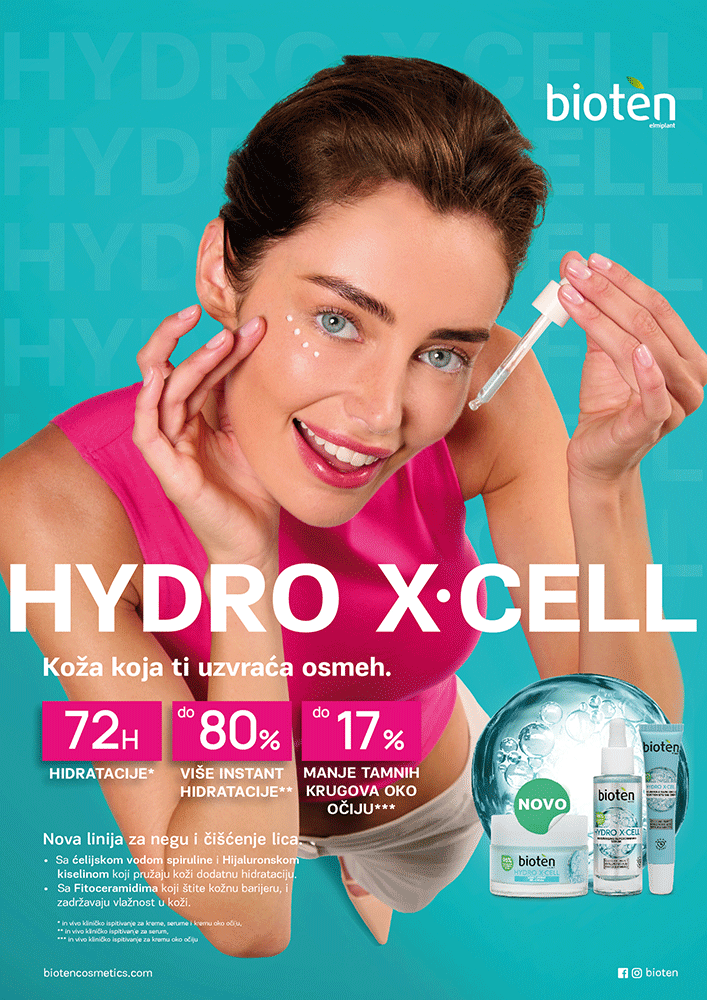 HydroXCell KV SRP A3 01 2 5 koraka za dubinsku hidrataciju i oporavak kože nakon leta: Nova Bioten HYDRO X CELL linija će vam dati najbolji ten ove jeseni