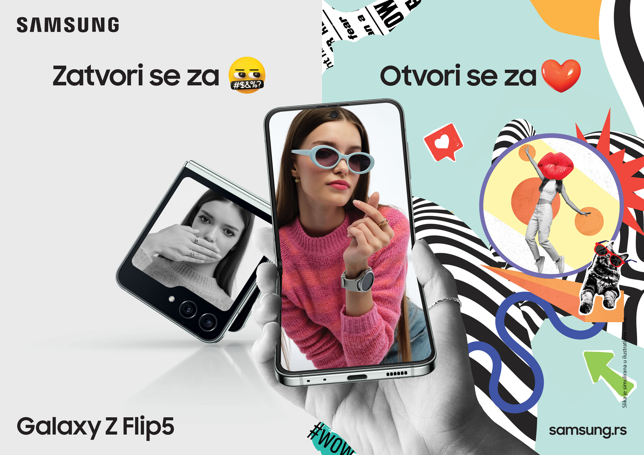 Otvori se, zatvori se: Čemu ove jeseni kažemo DA a kako učimo da kažemo NE Samsung Z Flip5 KV HEART A3 Landscape RS Otvori se, zatvori se: Čemu ove jeseni kažemo DA a kako učimo da kažemo NE