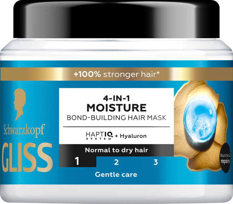 9000101726213 GLISS 4 in 1 Moisture Bond Building Hair Mask 400ml 2932829 CEE1 front 768x674 Oporavak kose posle dugog, toplog leta: Pronašli smo 5 novih maski za kosu koje su odmah postale naši hair care favoriti