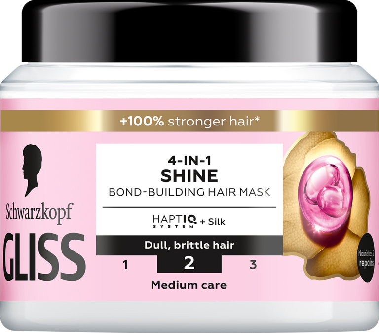 9000101726336 GLISS 4 in 1 Shine Bond Building Hair Mask 400ml 2934162 CEE1 front 768x674 Oporavak kose posle dugog, toplog leta: Pronašli smo 5 novih maski za kosu koje su odmah postale naši hair care favoriti