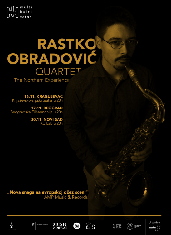 Koncert kvarteta saksofoniste Rastka Obradovića u Beogradskoj filharmoniji