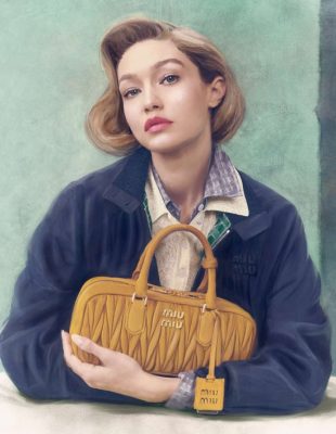 Gigi Hadid predstavlja nove Miu Miu torbe u kampanji koja podseća na umetničke slike
