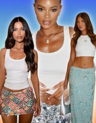 Bela majica i suknja sa šljokicama je letnja “uniforma” fashion influenserki