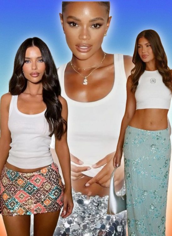 Bela majica i suknja sa šljokicama je letnja “uniforma” fashion influenserki